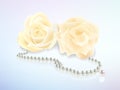 Rose and pearl necklace