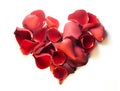Rose petal heart Royalty Free Stock Photo