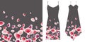 Rose petal seamless pattern. Underwear concept. Horizontally seamless