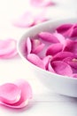 Rose petals in a bowl of water Royalty Free Stock Photo