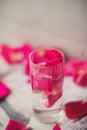 Rose petals in a bowl of water Royalty Free Stock Photo