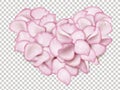 Rose petals heart