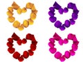 Rose petals hearts Royalty Free Stock Photo