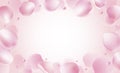 Rose petals and hearts falling on pink background vector illustration Royalty Free Stock Photo