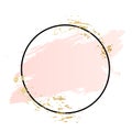 Rose and pink background stroke frame. Vector gold pink brush makeup beauty abstract geometric logo