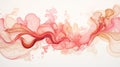 rose pink and champagne flowing artwork on white background Royalty Free Stock Photo