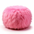 Rose Pink Faux Fur Pouf - Playfully Conceptual Design