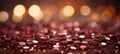 Rose pink glitter background with gold sparkles and defocused abstract christmas lights Royalty Free Stock Photo