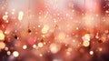 Rose pink glitter background with gold sparkles and defocused abstract christmas lights Royalty Free Stock Photo