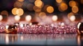 Rose pink glitter with gold sparkles background abstract defocused christmas lights Royalty Free Stock Photo