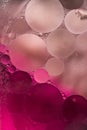 Rose,pink Gradient Oil drops in the water -abstract background Royalty Free Stock Photo
