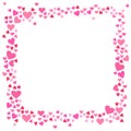 Rose pink Hearts frame isolated on white background Royalty Free Stock Photo