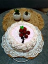 Rose pink marmer strawberry cake