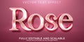 Rose pink text effect, editable shiny and elegant text style Royalty Free Stock Photo