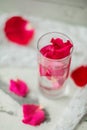 Rose petals in a bowl of water Royalty Free Stock Photo