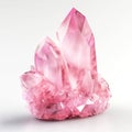 Rose quartz crystal on white seamless background Royalty Free Stock Photo