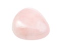 Rose quartz gem stone isolated on white