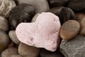 Rose quartz heart Royalty Free Stock Photo