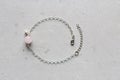 Rose quartz, heart bracelet on a silver chain. Bracelet made of stones on hand from natural stone Rose quartz . Bracelet made of Royalty Free Stock Photo