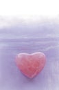 Rose Quartz Heart with Lavender background Royalty Free Stock Photo