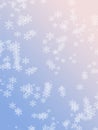 Rose Quartz and Serenity colored winter holiday background with snowflakes Royalty Free Stock Photo