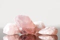 Rose quartz uncut, crystal healing for love and heart Royalty Free Stock Photo