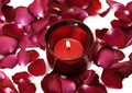 Rose and red candle