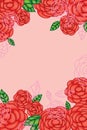 Rose red drawing card Royalty Free Stock Photo