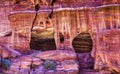 Rose Red Rock Tombs Street of Facades Petra Jordan Royalty Free Stock Photo