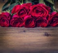 Rose. Red roses. Bouquet of red roses. Several roses on Granite background. Valentines Day, wedding day background. Royalty Free Stock Photo