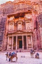 Rose Red Treasury Afternoon Camels Siq Petra Jordan Royalty Free Stock Photo