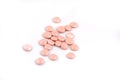 Rose round tablets on white background Royalty Free Stock Photo