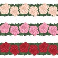 Rose seamless border set