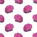 Rose. Seamless pattern with cosmic or galaxy flowers. Hand-drawn original floral background. Royalty Free Stock Photo