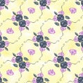 Rose. Seamless pattern with flowers. Hand-drawn original floral background. Real watercolor drawing. Royalty Free Stock Photo