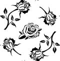 Rose seamless pattern. Vector illustration rosebuds seamless pattern.