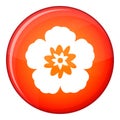 Rose of Sharon, korean flower icon, flat style