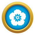 Rose of Sharon, korean flower icon blue vector isolated Royalty Free Stock Photo
