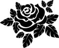 Rose silhouette Royalty Free Stock Photo