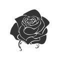 Rose silhouette. Flower design element. Vector illustration. Elegant floral outline design. Gray symbol isolated on white Royalty Free Stock Photo