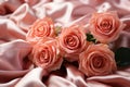 Rose silk themed background stock photo