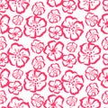 Rose sketch simple flower vector pattern.