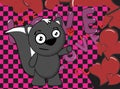 Rose skunk cartoon expression background