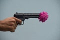 Gun with rose! Royalty Free Stock Photo