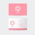 Rose Spa logo. Beauty or Cosmetics logo. Female glamour emblem. Abstract geometry rose.