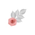 Rose with a sprig of illustration Royalty Free Stock Photo