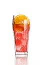Rose coctail with orange on white background Royalty Free Stock Photo