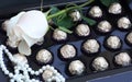 Rose, sweets and pearl Royalty Free Stock Photo