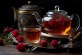 Rose tea in glass cups