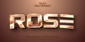 Rose text, shiny rose gold color style editable text effect